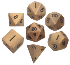 Polyhedral: Metal - Antique Gold 7 Dice Set